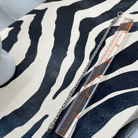 Byzantine S/S Bracelet. Vintage Sterling Silver Woven Chain Bali Bracelet EUC - Picture 4 of 7